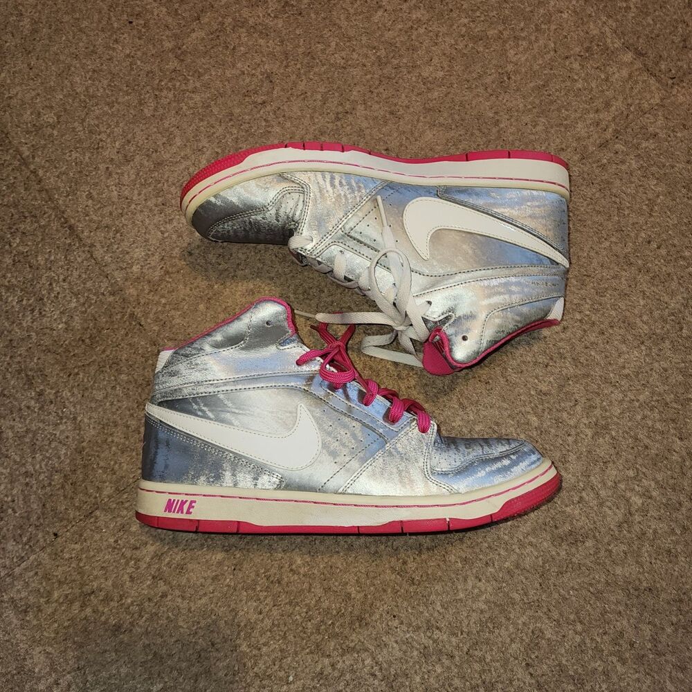 Nike Prestige IV High Premium Metallic Silver Pink Sneakers | W9.5